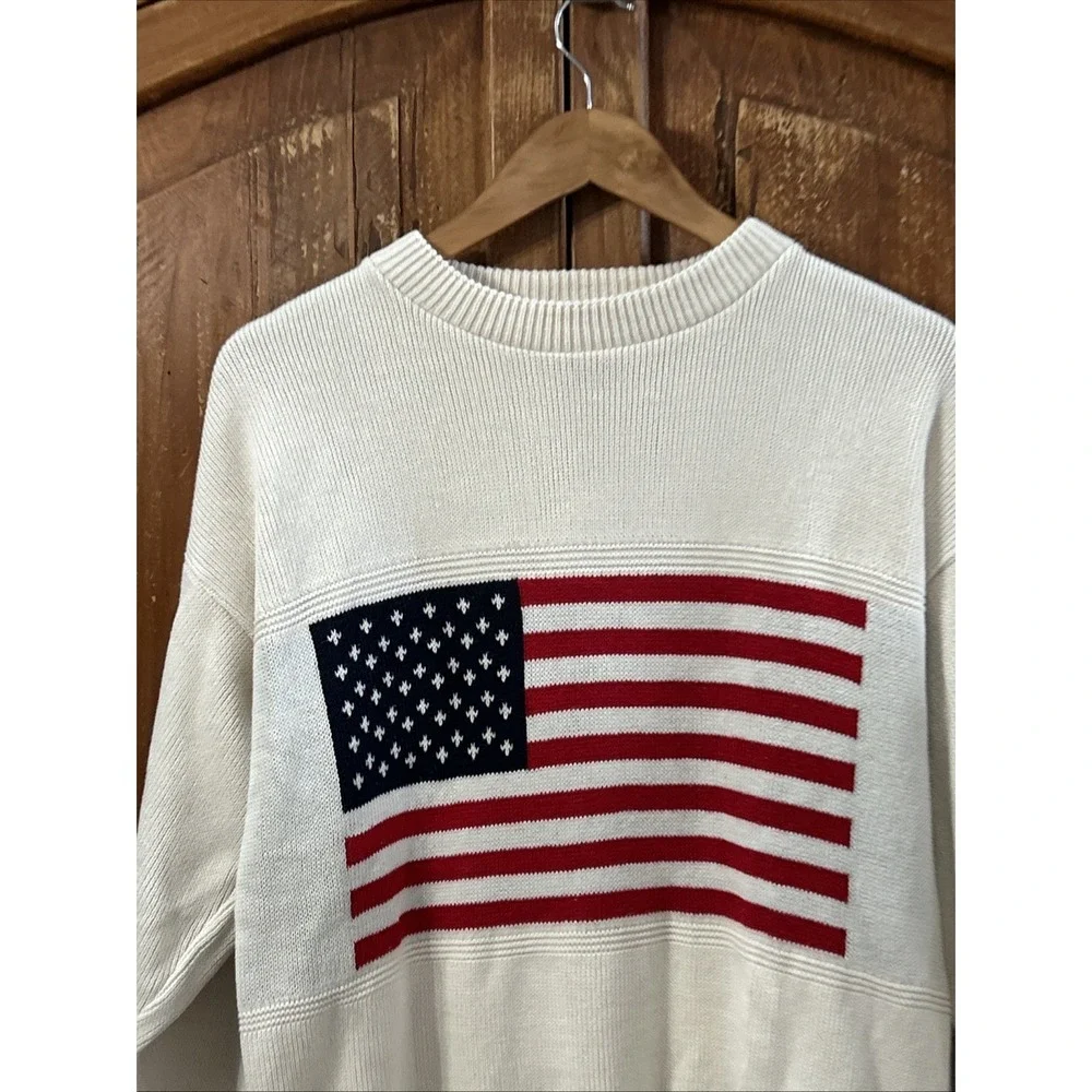 New Stars And Stripes Men's‎ USA Flag Sweater Size Small Olympic